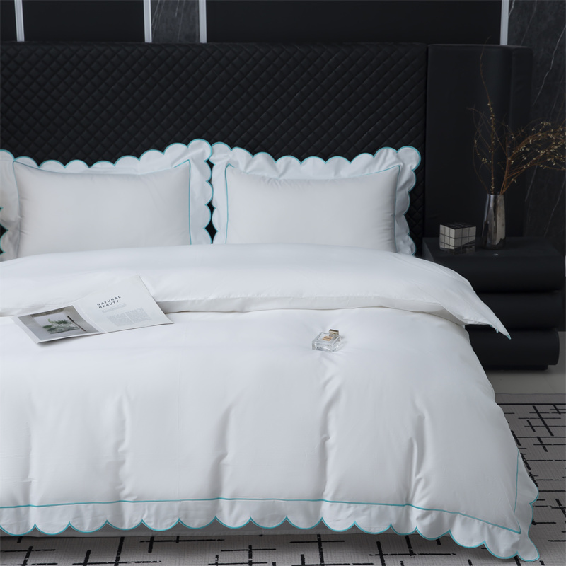 새로운 자수 컷 디자인 400TC 면 새틴 침구 세트 새로운 자수 컷 디자인 400TC 면 새틴 침구 세트