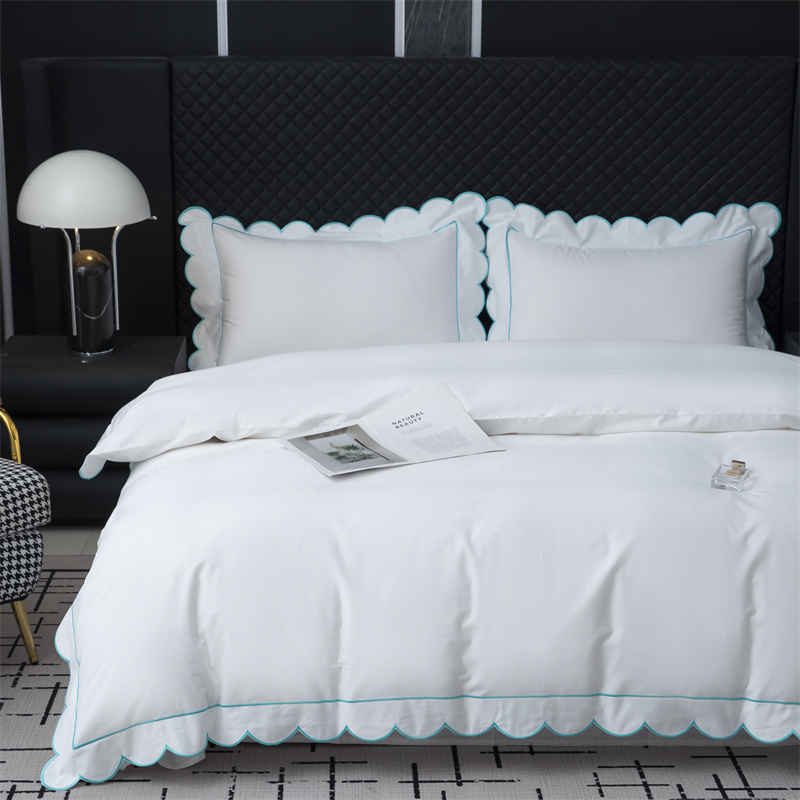 새로운 자수 컷 디자인 400TC 면 새틴 침구 세트 새로운 자수 컷 디자인 400TC 면 새틴 침구 세트