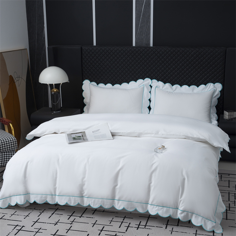 새로운 자수 컷 디자인 400TC 면 새틴 침구 세트 새로운 자수 컷 디자인 400TC 면 새틴 침구 세트