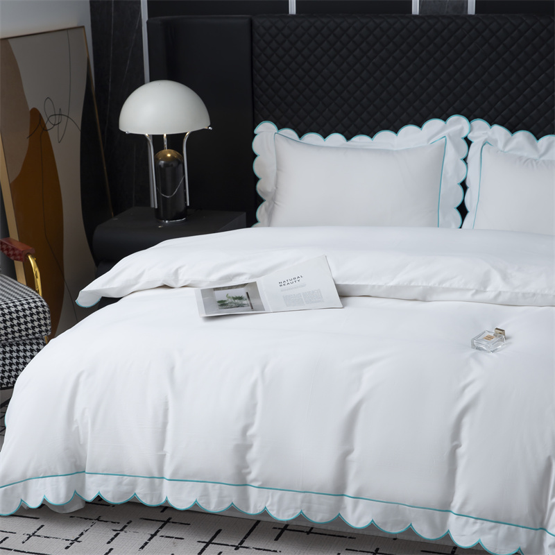 새로운 자수 컷 디자인 400TC 면 새틴 침구 세트 새로운 자수 컷 디자인 400TC 면 새틴 침구 세트