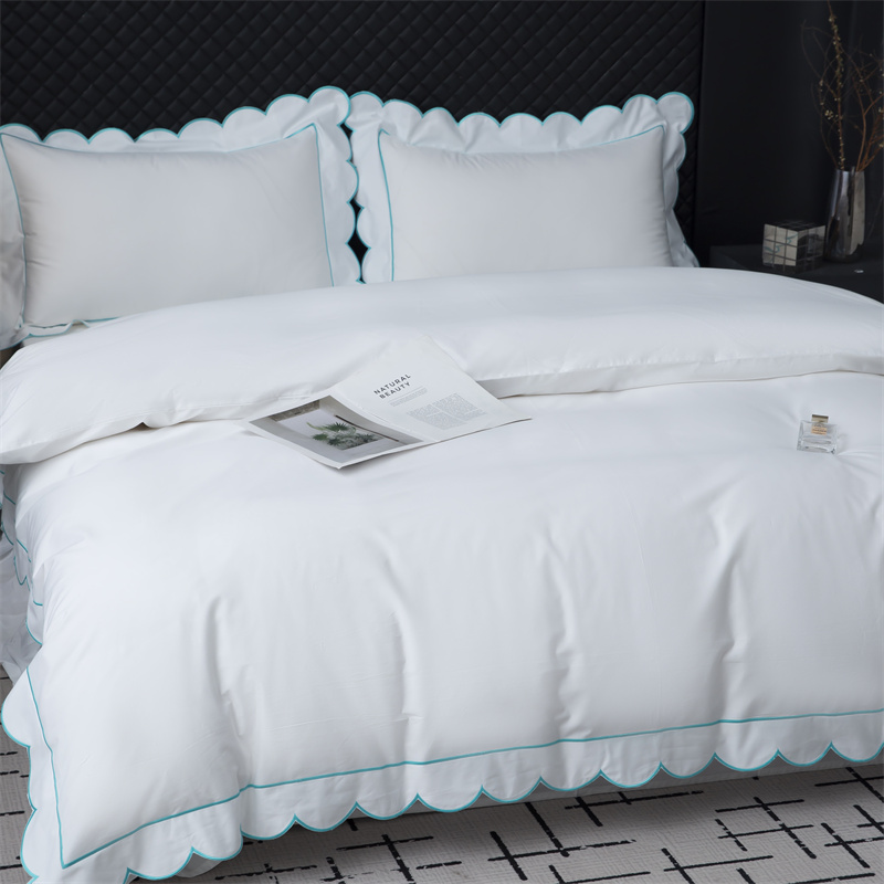 새로운 자수 컷 디자인 400TC 면 새틴 침구 세트 새로운 자수 컷 디자인 400TC 면 새틴 침구 세트