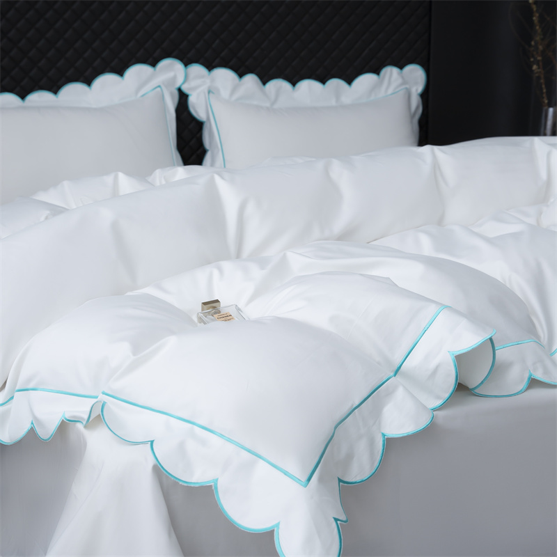 새로운 자수 컷 디자인 400TC 면 새틴 침구 세트 새로운 자수 컷 디자인 400TC 면 새틴 침구 세트