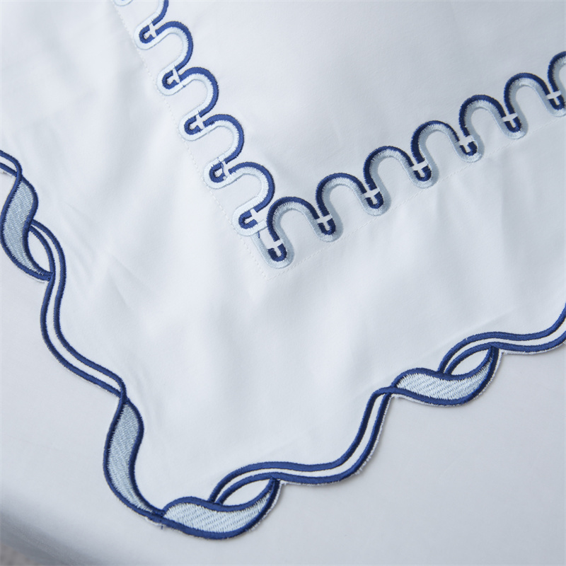 절묘한 자수 컷 디자인 350TC 면 새틴 침구 세트 절묘한 자수 컷 디자인 350TC 면 새틴 침구 세트