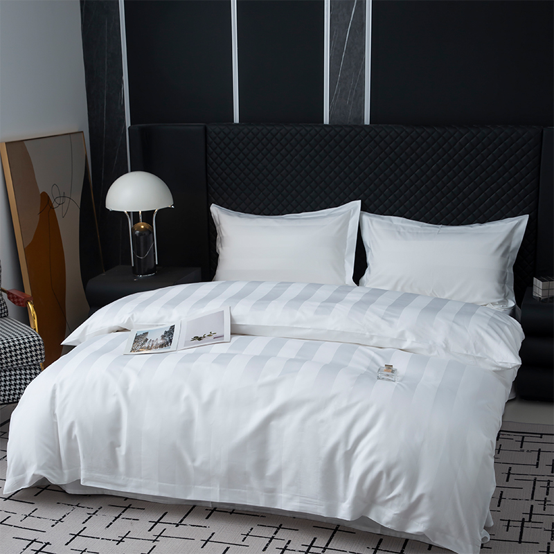 5성급 호텔 침구 세트를 위한 7cm 새틴 줄무늬 보통 흰색 750TC 100% 면 5성급 호텔 침구 세트를 위한 7cm 새틴 줄무늬 보통 흰색 750TC 100% 면
