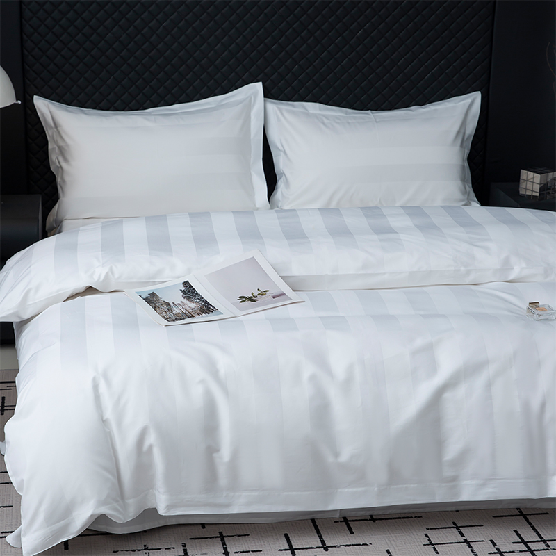 5성급 호텔 침구 세트를 위한 7cm 새틴 줄무늬 보통 흰색 750TC 100% 면 5성급 호텔 침구 세트를 위한 7cm 새틴 줄무늬 보통 흰색 750TC 100% 면