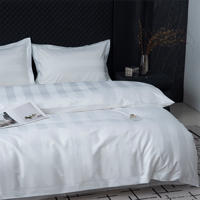 5성급 호텔 침구 세트를 위한 7cm 새틴 줄무늬 보통 흰색 750TC 100% 면 5성급 호텔 침구 세트를 위한 7cm 새틴 줄무늬 보통 흰색 750TC 100% 면