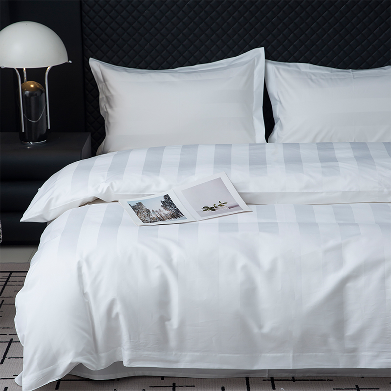 5성급 호텔 침구 세트를 위한 7cm 새틴 줄무늬 보통 흰색 750TC 100% 면 5성급 호텔 침구 세트를 위한 7cm 새틴 줄무늬 보통 흰색 750TC 100% 면