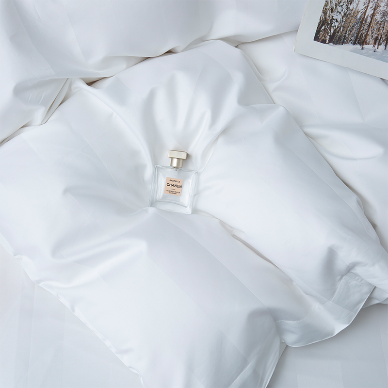 5성급 호텔 침구 세트를 위한 7cm 새틴 줄무늬 보통 흰색 750TC 100% 면 5성급 호텔 침구 세트를 위한 7cm 새틴 줄무늬 보통 흰색 750TC 100% 면