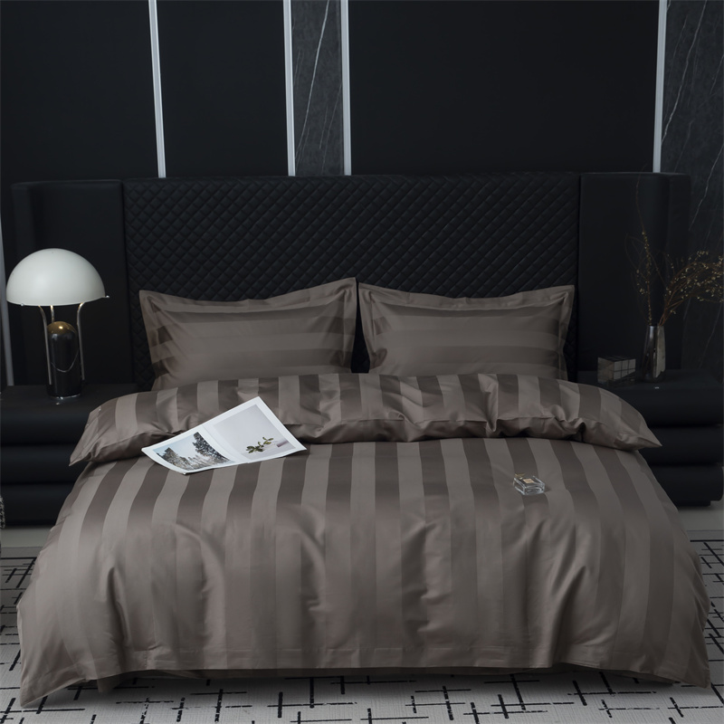 7cm 새틴 스트라이프 750TC 코튼 새틴 침구 세트